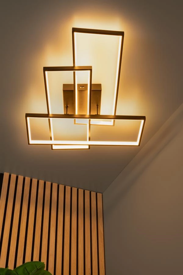 Lucide LOKERO - Plafonnière - LED Dimb. - CCT - 1x60W 2700K/4000K - Zwart - sfeer 1